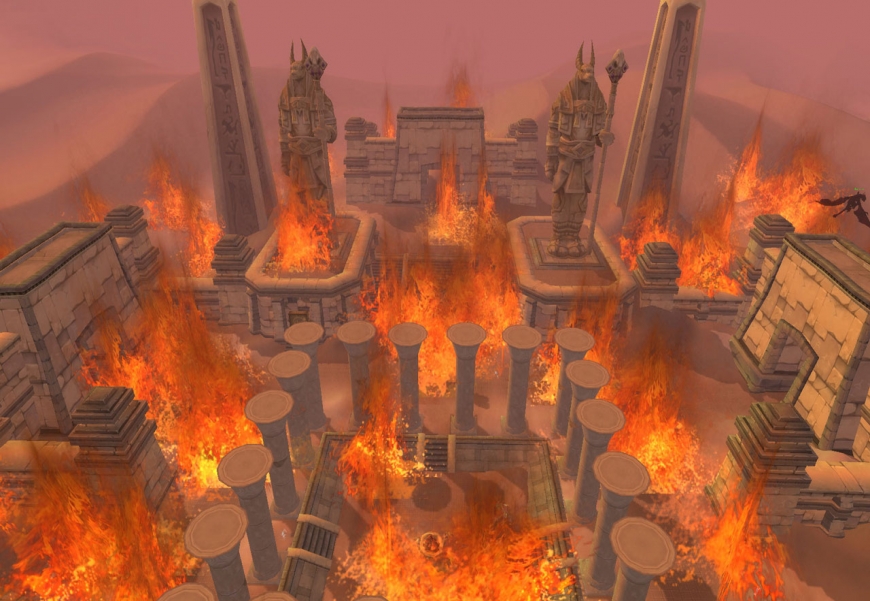 Uldum sous les flammes d'Aile-de-Mort